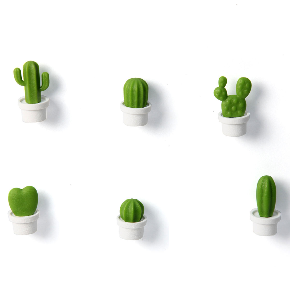 Cactus white 6 pack - Fridge magnets