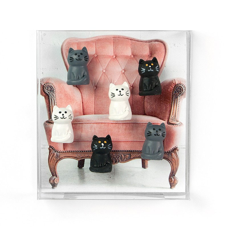 Cat magnets, 6 pack - fridge magnets