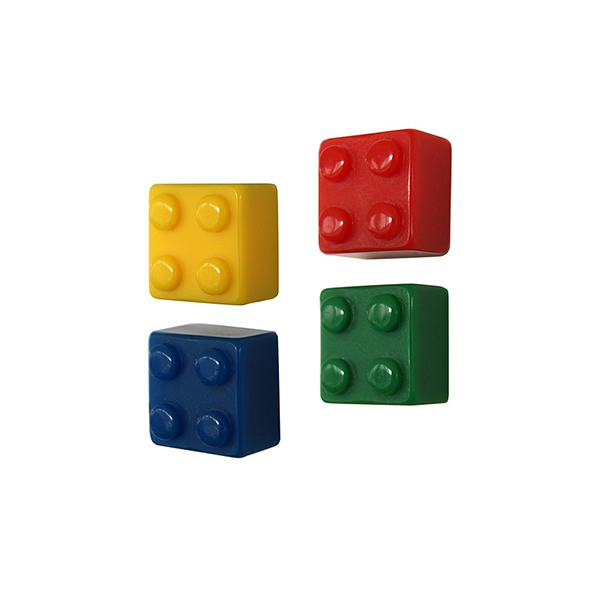 Brick magnets, 4 pack mixed colors