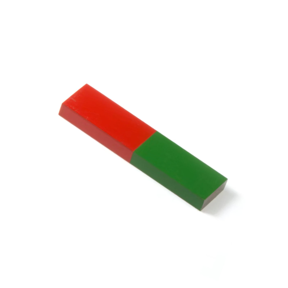 Block magnet 60x15 mm. red/green (short) - AlNiCo