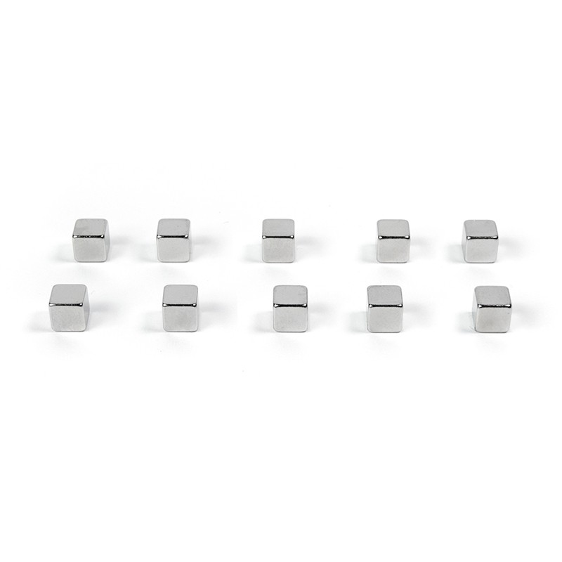 CUBE power magnets 5x5x5 mm., 10 pack, silver