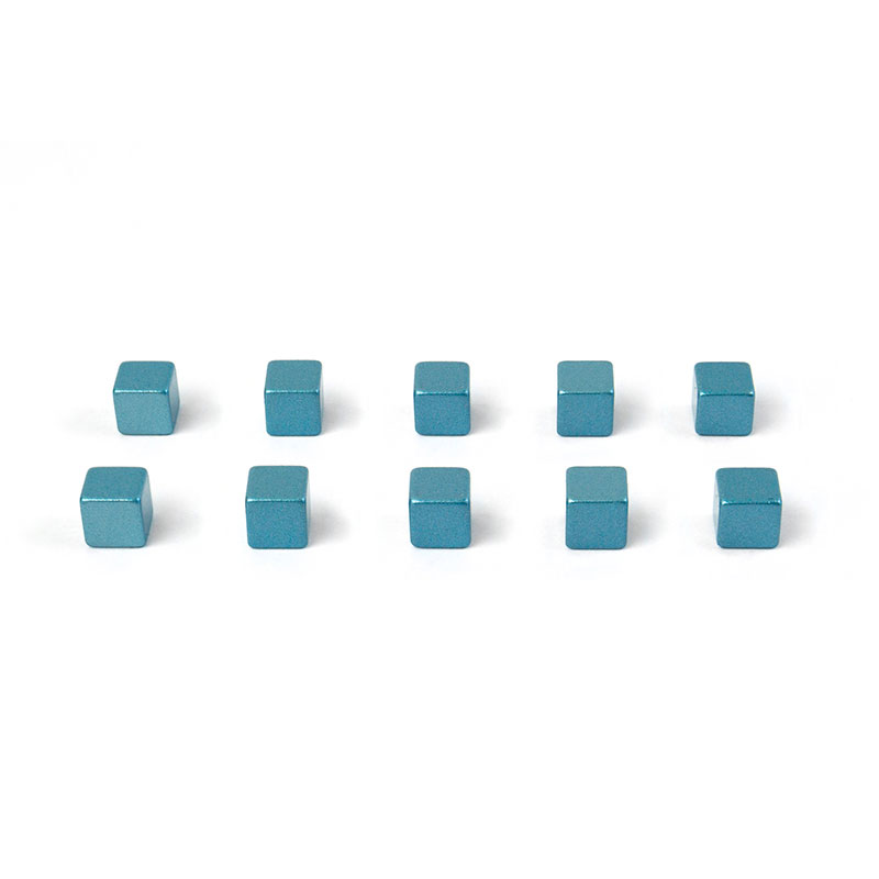 Colored power magnets 5x5x5 mm., 10-pack SKYBLUE