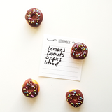 Donut Magnets BROWN, 4 pack Fridge Magnets 