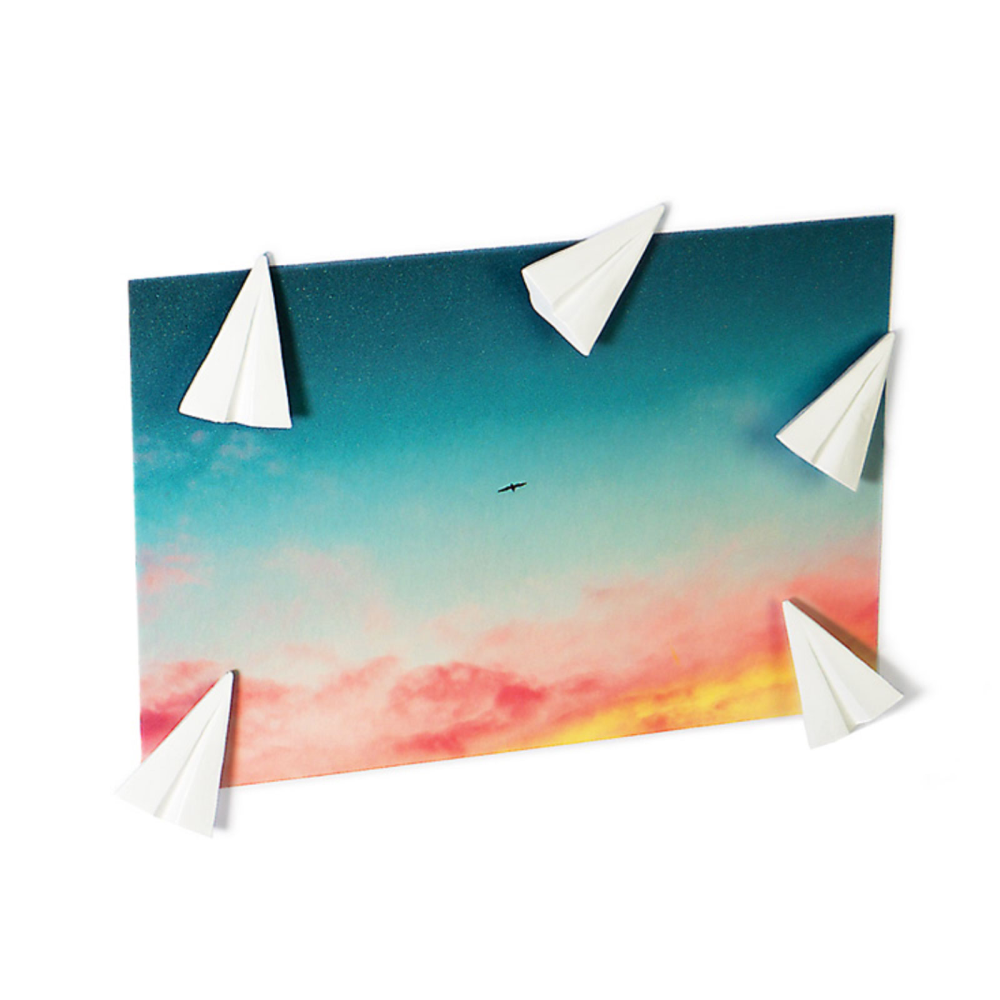 Paper plane magnets, 5-pack - fridge magnets