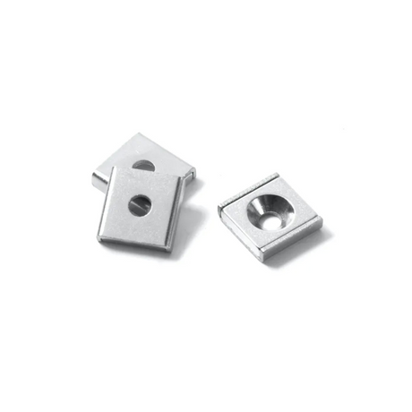 Countersunk channel magnet 20x20x4 mm.