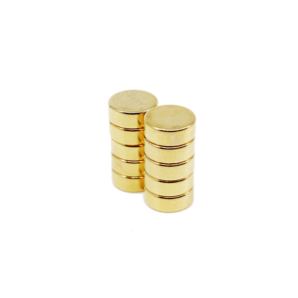 Power magnet, Disc 8x3 mm., Gold