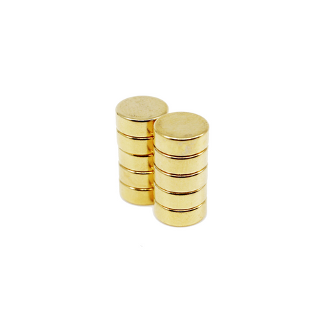 Power magnet, Disc 8x3 mm., Gold