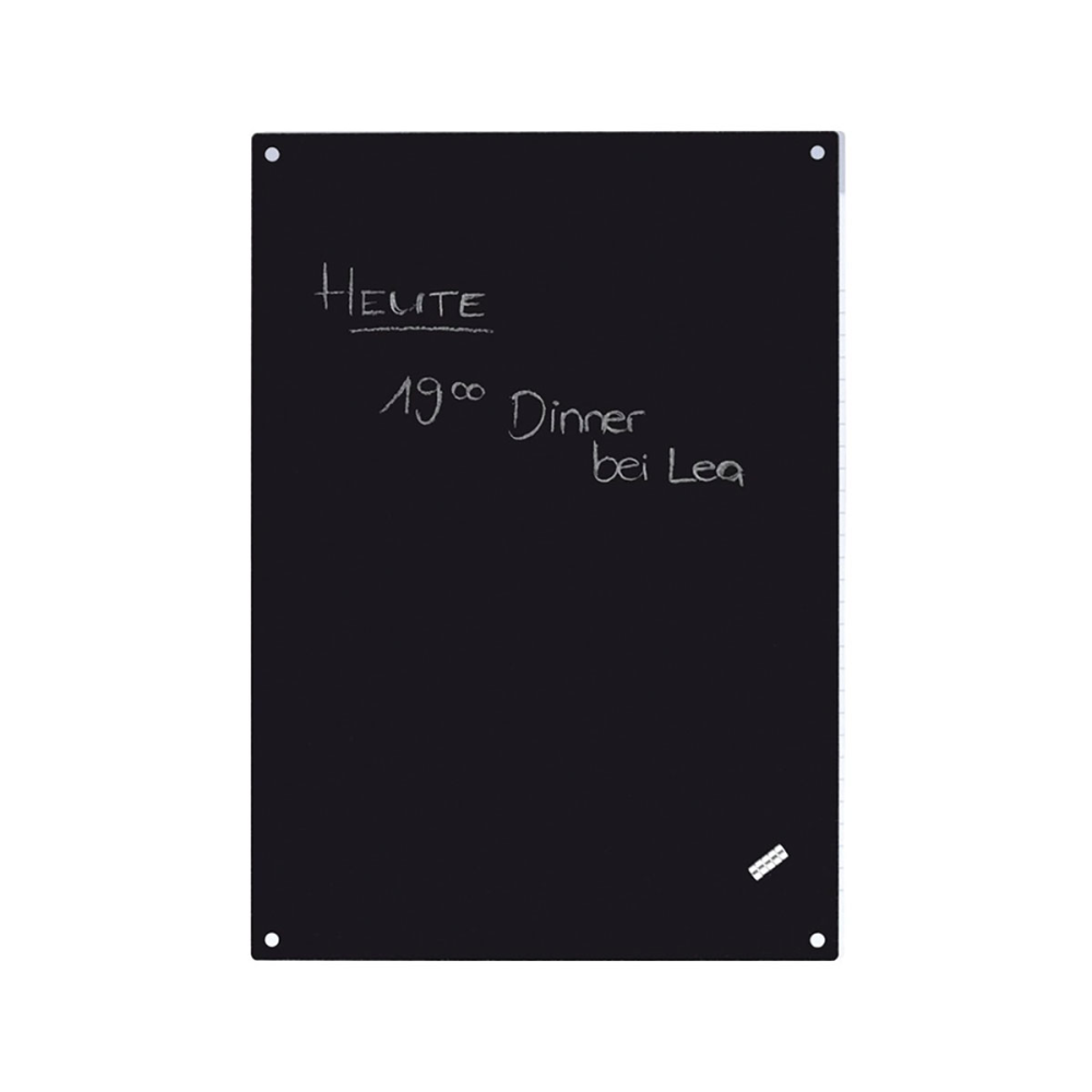 Magnetic steel & chalkboard black in A4 incl. 5 magnets