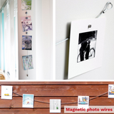 Steel wire KOLOR w. 10 photo clips (not magnets)