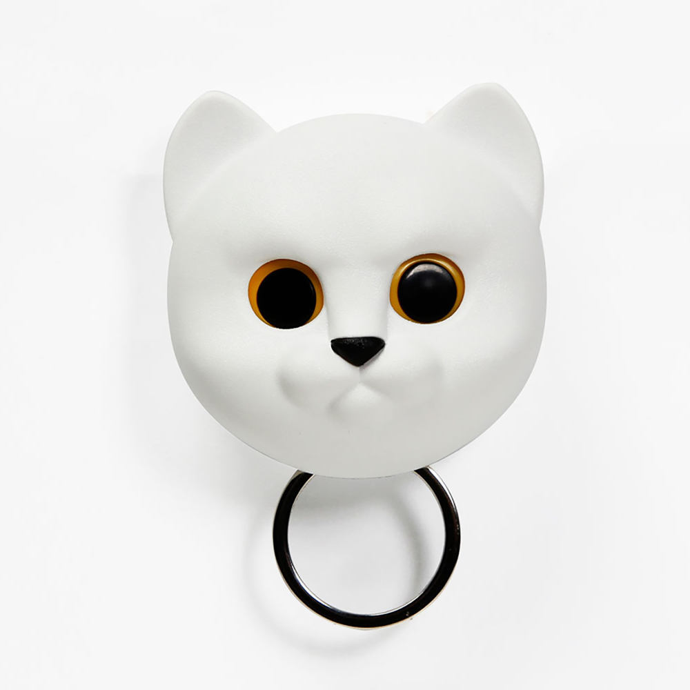 White Cat Key Holder - Magnetic