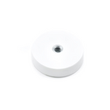 Rubber magnet (white) w. internal thread, Ø31 mm.