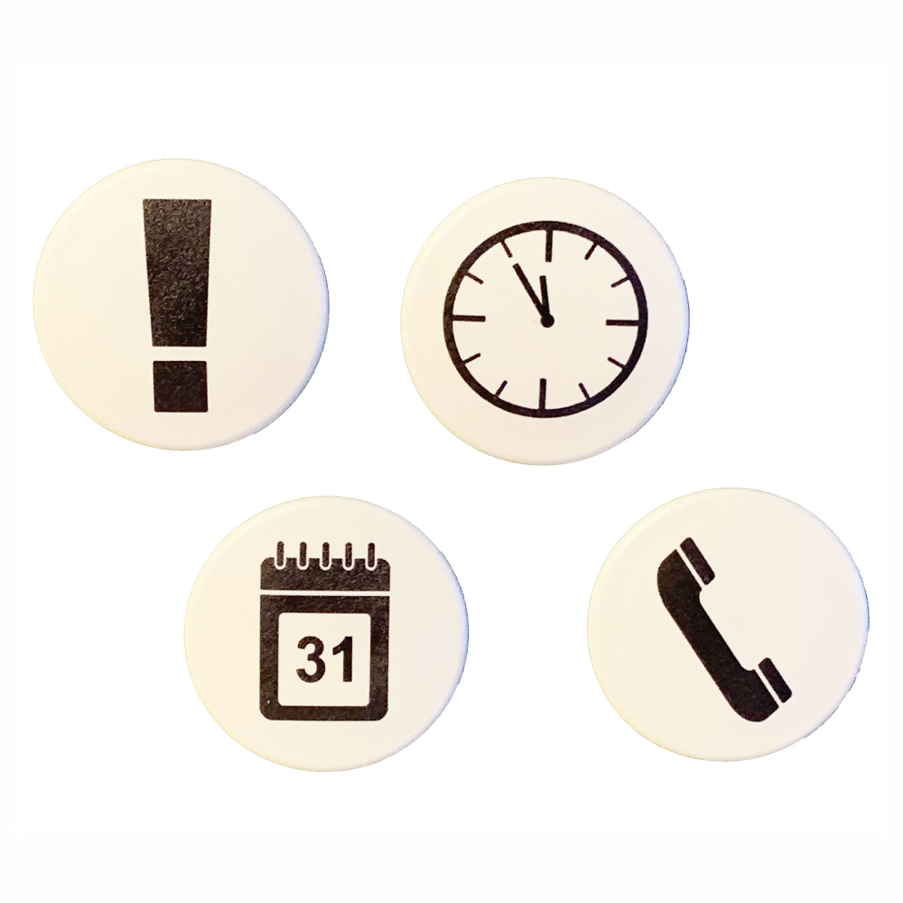  Symbol Magnets ON TIME, 4-pack - Office magnets