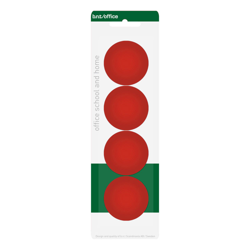 BNT Office Magnet, Red Ø40 mm. (4-pack)