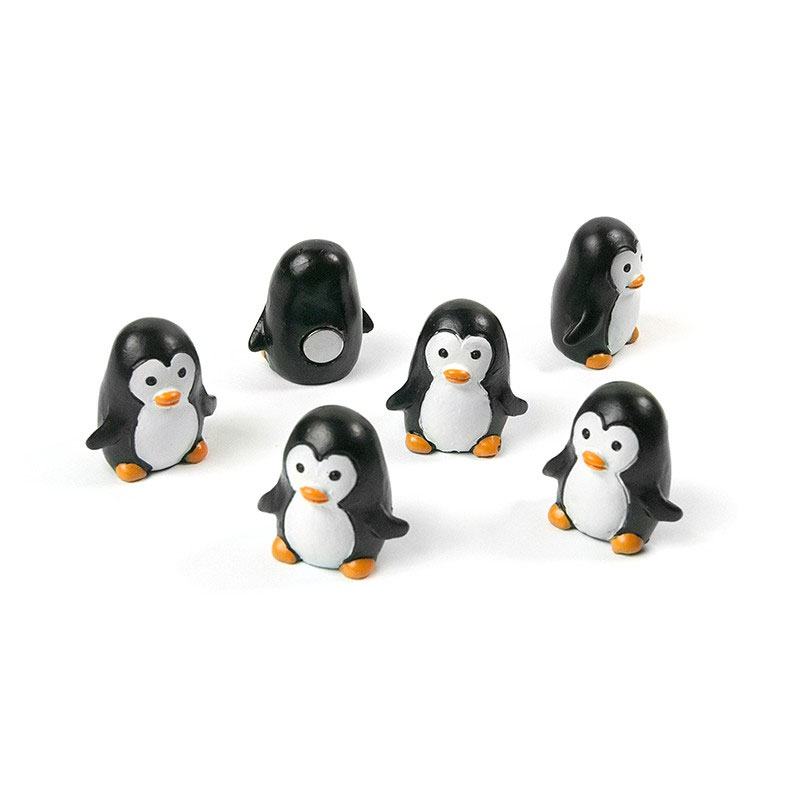 Penguin magnets, 6 pack - fridge magnets