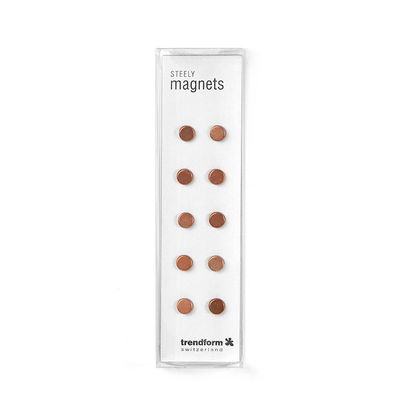 Colored power magnets 6x3 mm, 10 pack, copper