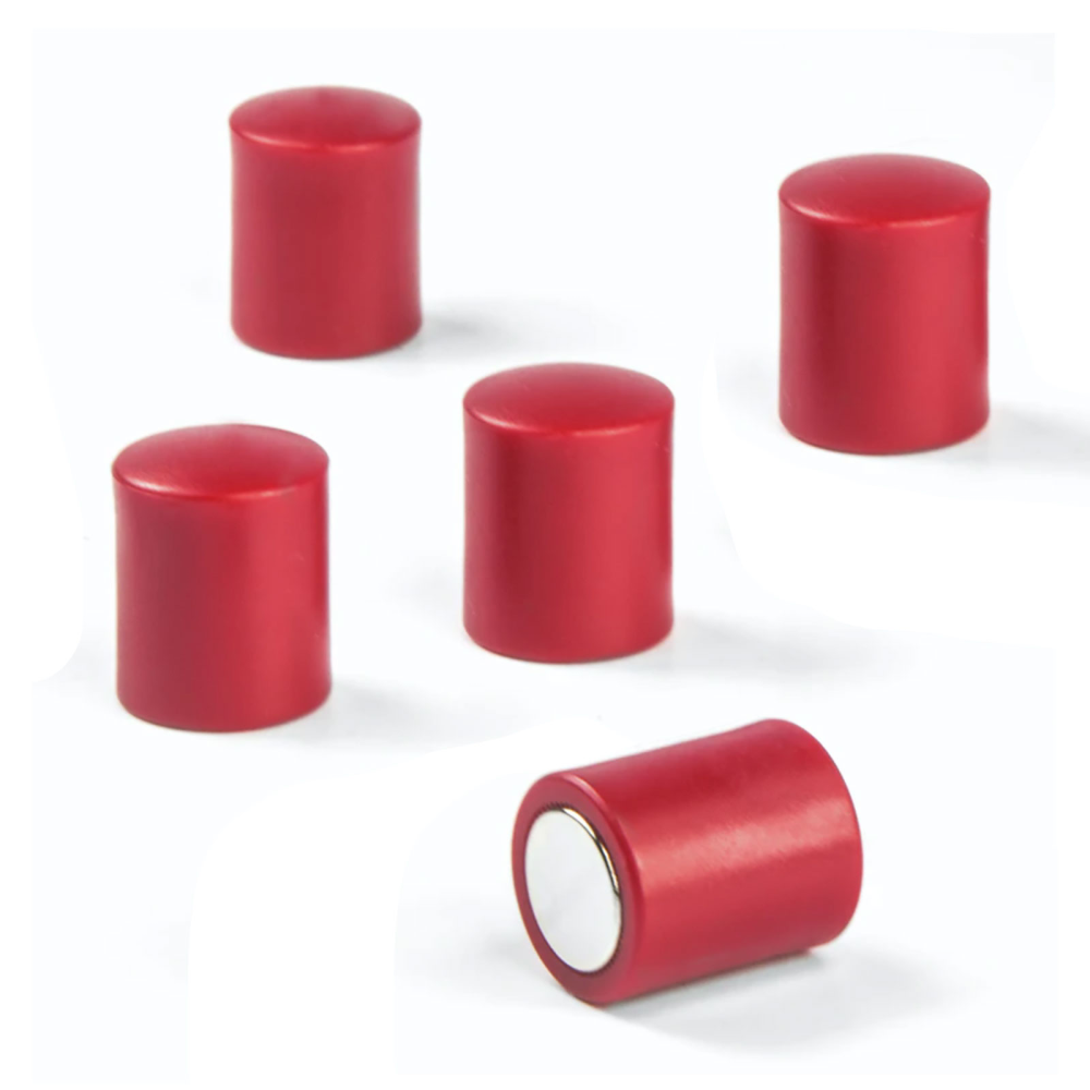 Magnet with plastic cover 14x18 mm., Red (5-pack)