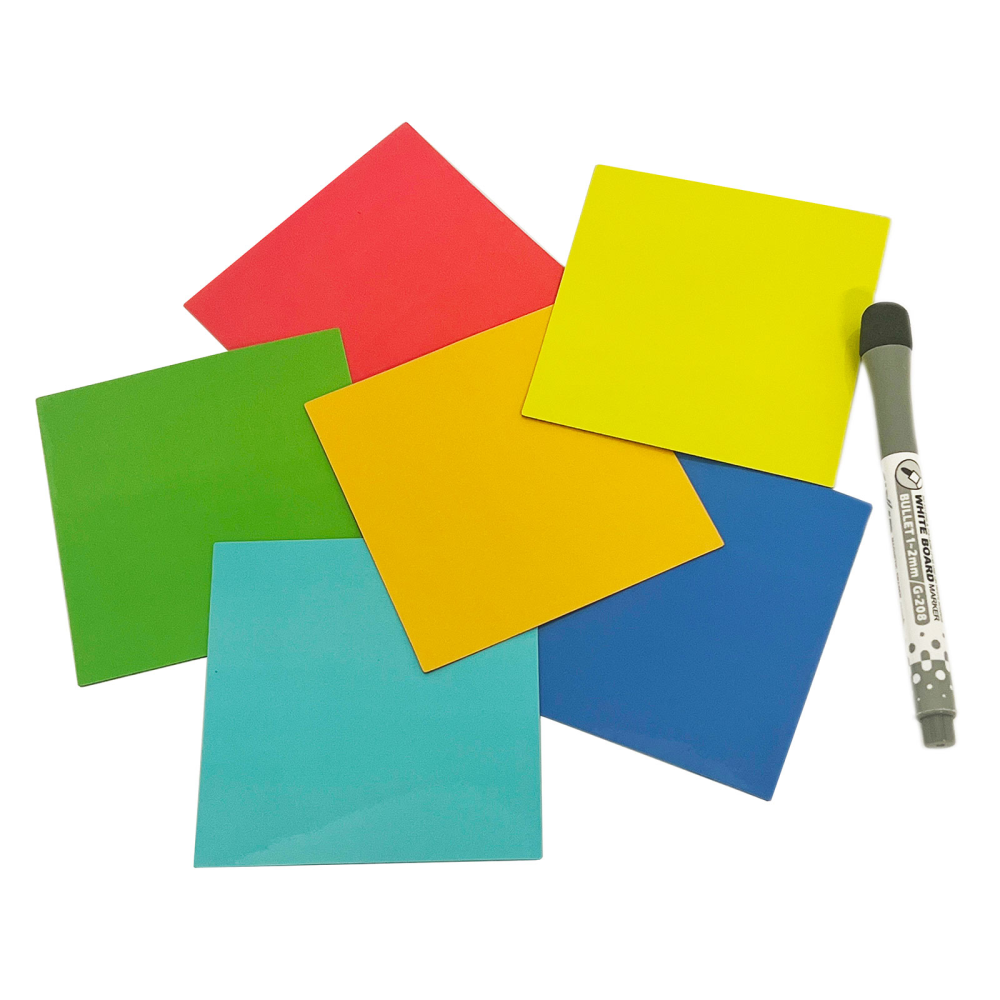 MagNotes 6 pack 10x10 cm. w. board marker