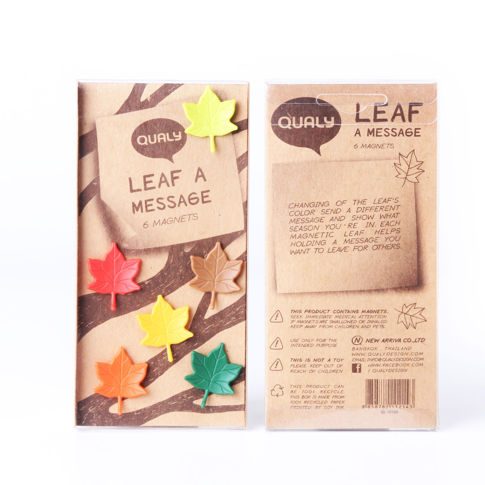 Leaf a Message leaves, 6-pack - fridge magnets