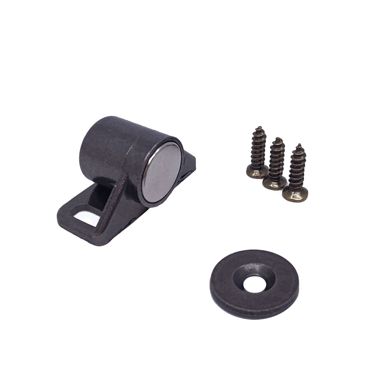 Magnetic lock for cabinets & drawers, black Ø18 mm.