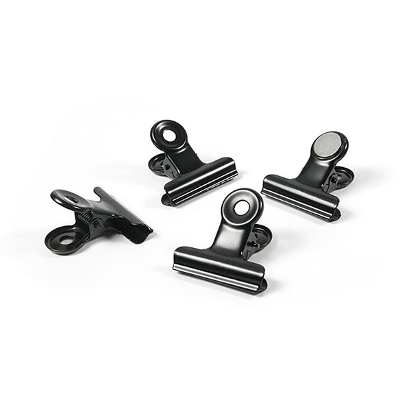 Magnetic clips black, Bulldog Mini 4-pack