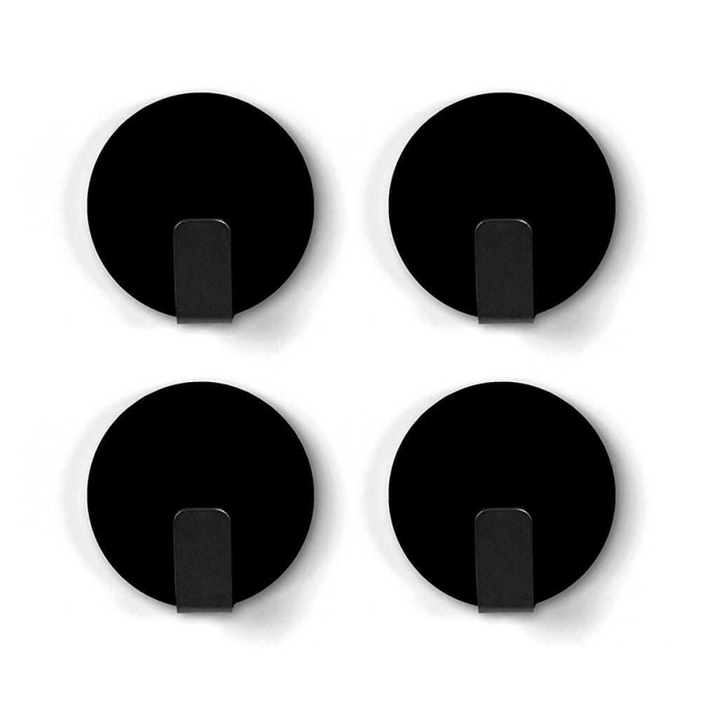 Magnetic hooks black 4-pack, fridge magnets