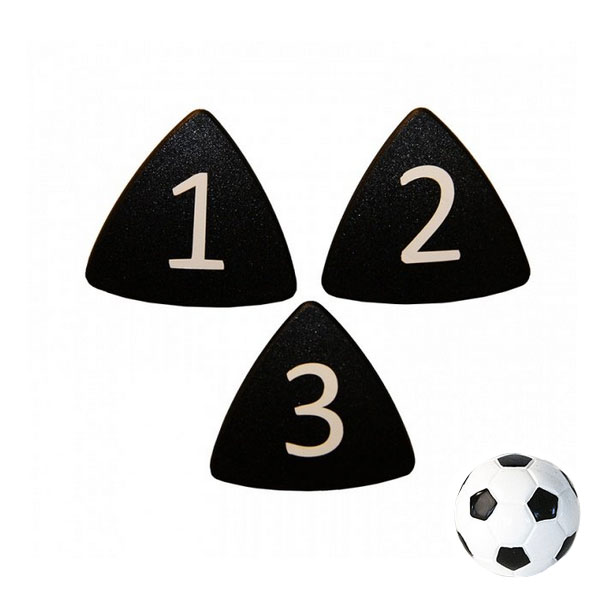 Strong tactical magnets (no. 1-11) + football magnet, Black