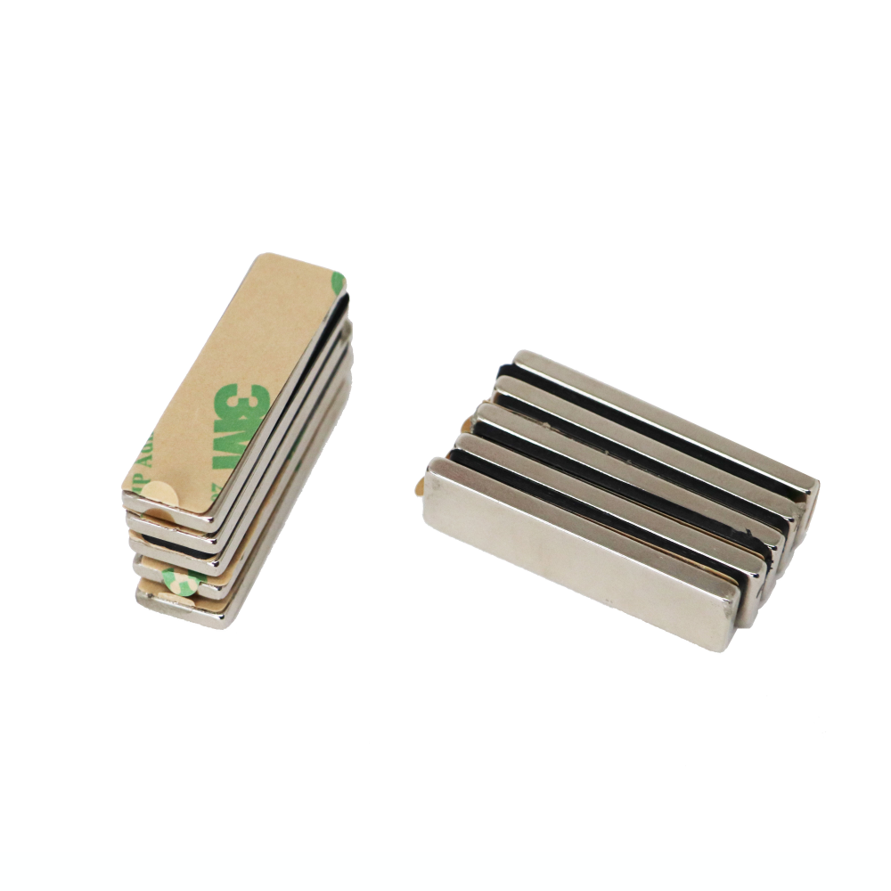 Power magnets, Block 40x10x3 mm w/glue, 10-pack