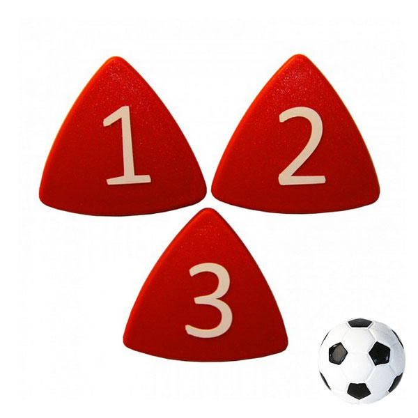 Strong tactical magnets (no. 1-11) + football magnet, Red