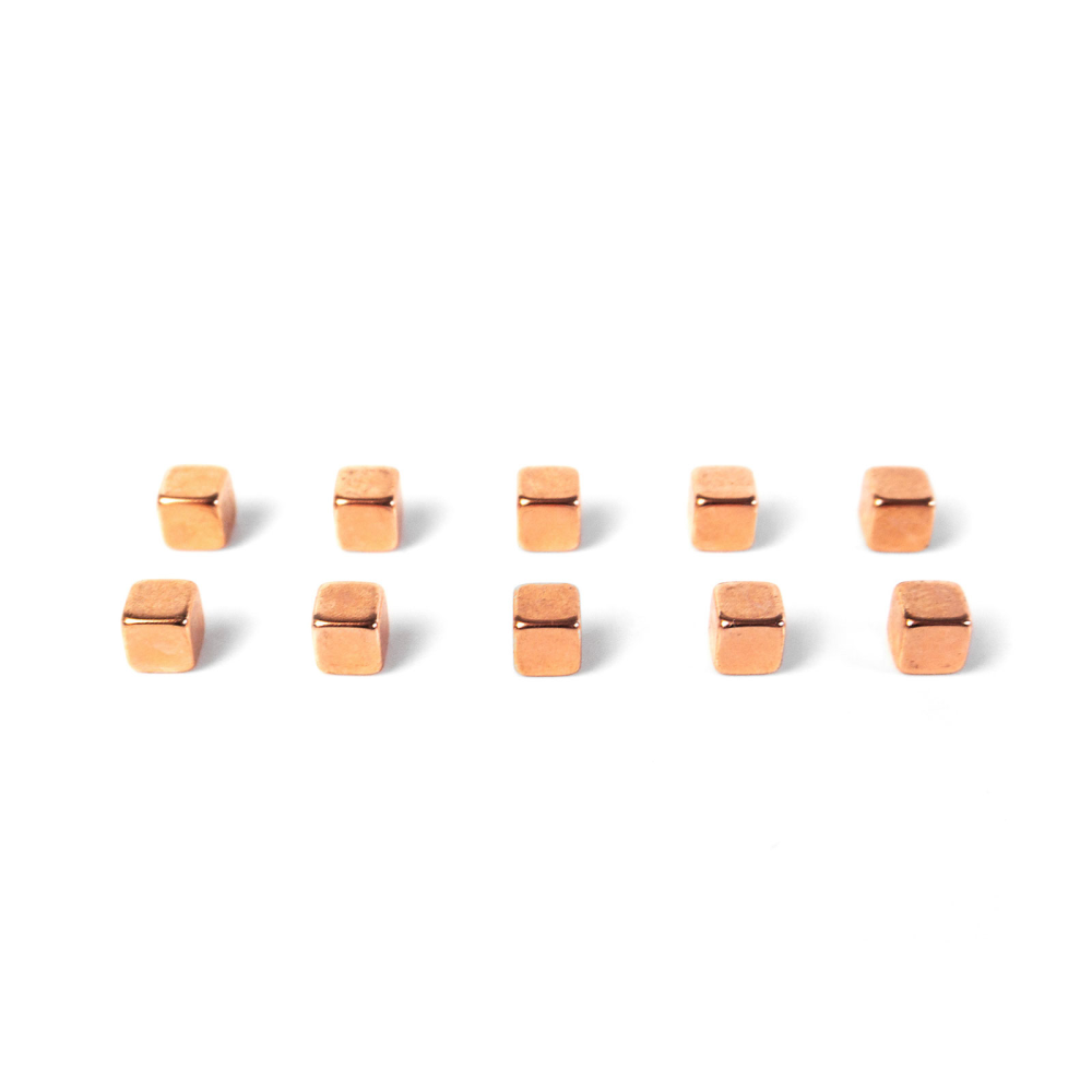 CUBE power magnets 5x5x5 mm., 10-pack copper