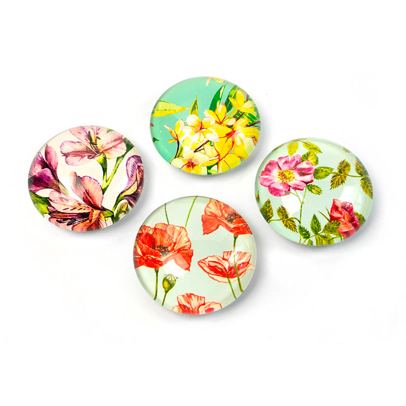 Flower Magnets, 4-pack - fridge magnets