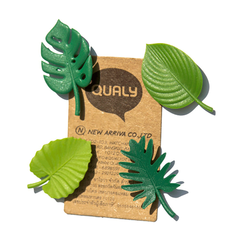 Tropical leaves 4 pack  - fridge magnets